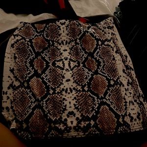 Snake print mini skirt